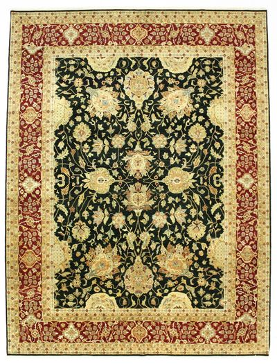 Black Ushak Rug #8656 • 9′4″ x 12′4″ • Wool on Cotton