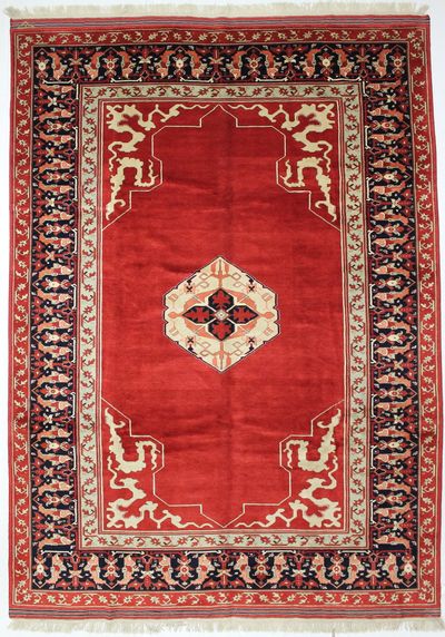 Red Ushak Rug #8440 • 10′0″ x 14′1″ • Wool on Silk