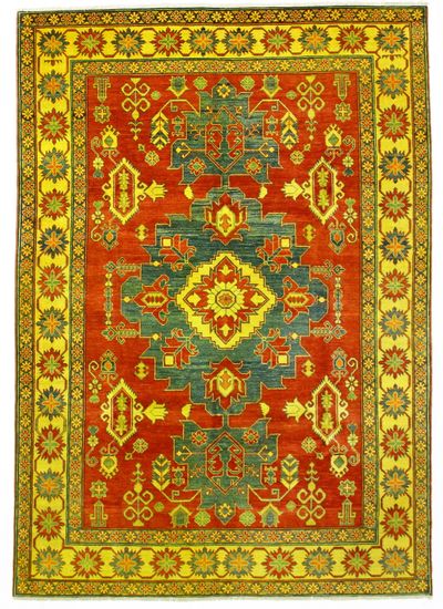 Red Kazak Rug #222 • 7′0″ x 9′11″ • 100% Wool