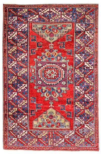 Red Konya Rug #508 • 5′0″ x 7′7″ • 100% Wool