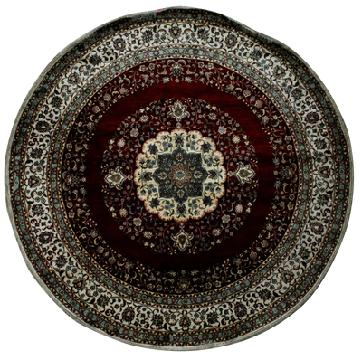Red Spon Rug #7853 • 8′0″ x 8′0″ • 100% Silk