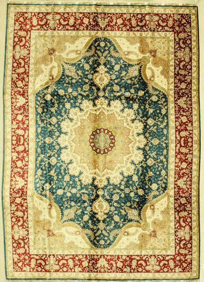 Blue Cezaevi Rug #1196 • 7′0″ x 10′2″ • 100% Silk