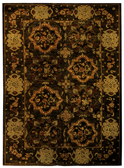 Brown Ushak Rug #7799 • 9′9″ x 13′3″ • 100% Wool
