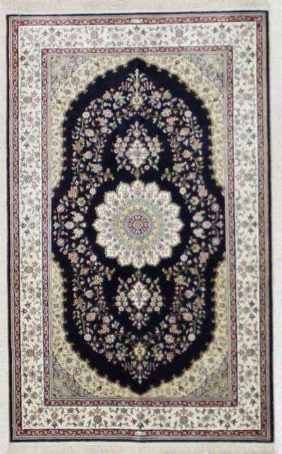 NAVY IMZALI Rug #2632 • 3′1″ x 5′1″ • 100% Silk