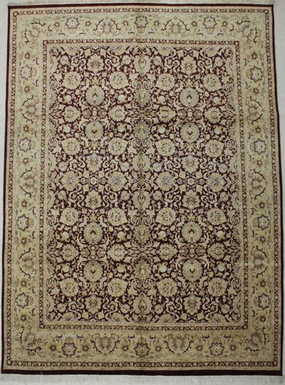 BURGUNDY Ottoman Rug #8759 • 8′11″ x 12′1″ • 100% Wool