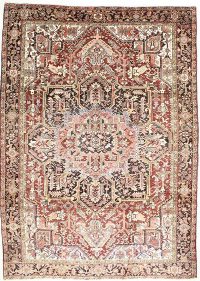PINK Heriz Rug #6742 • 9′0″ x 12′7″ • 100% Wool