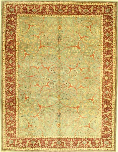 Light Green Sivas Rug #585 • 9′4″ x 12′0″ • 100% Wool