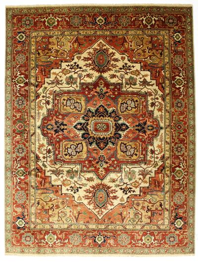 Red Serapi Rug #259 • 8′7″ x 11′8″ • Wool on Cotton