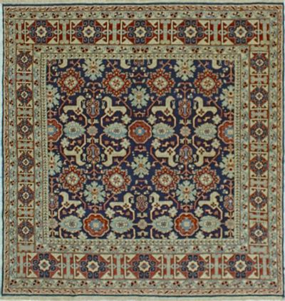 Black Sivas Rug #568 • 6′9″ x 7′1″ • 100% Wool