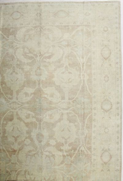 Light Brown Ushak Rug #1800 • 13′3″ x 17′8″ • 100% Wool