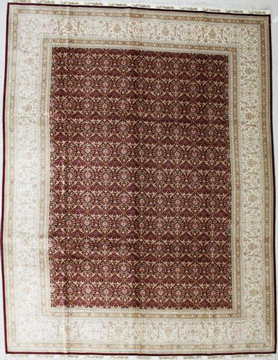 Red Cezaevi Rug #697 • 9′1″ x 12′0″ • 100% Silk