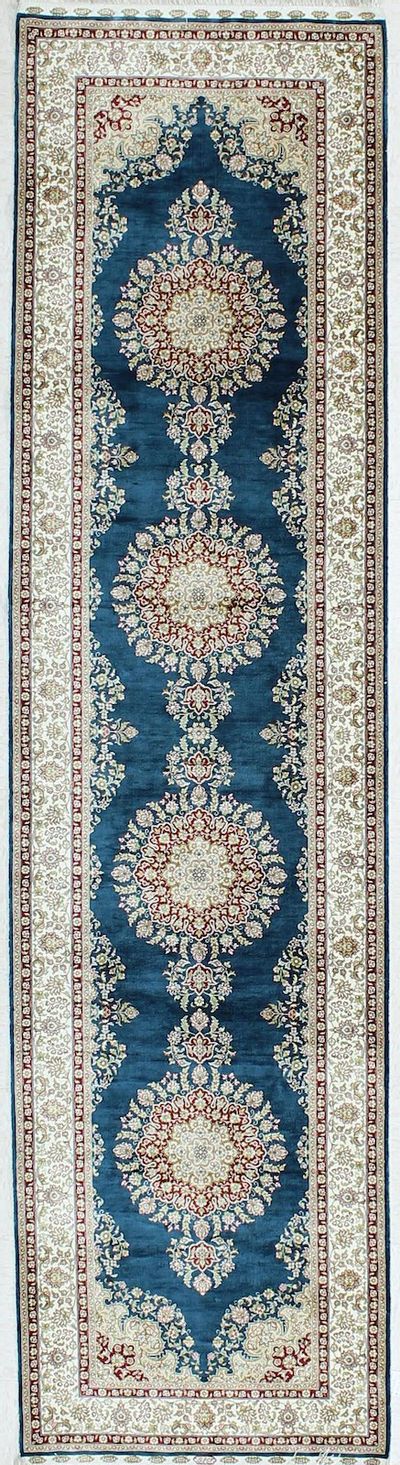 Blue Cezaevi Rug #1122 • 2′7″ x 9′10″ • 100% Silk