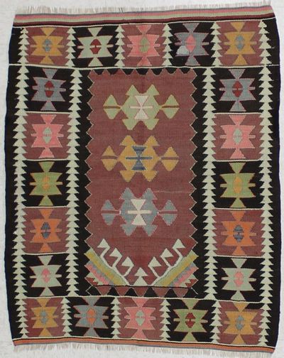 Light Red Kayseri Rug #1519 • 3′3″ x 4′0″ • 100% Wool