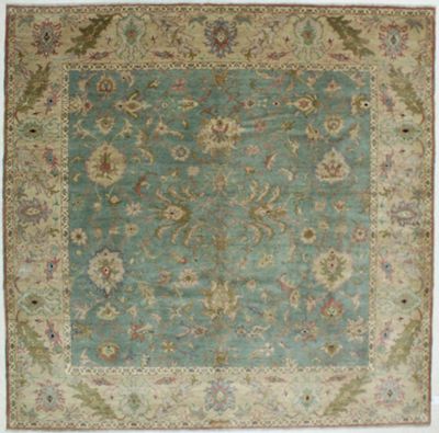 Light Blue Karaman Rug #511 • 9′3″ x 9′2″ • 100% Wool