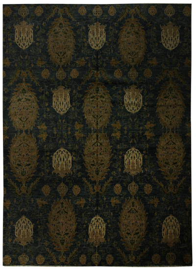 LT BLUE Modern Rug #7801 • 9′6″ x 13′0″ • 100% Wool