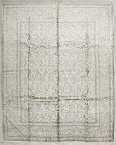 Ivory Cezaevi Rug #1820 • 8′0″ x 9′11″ • 100% Silk