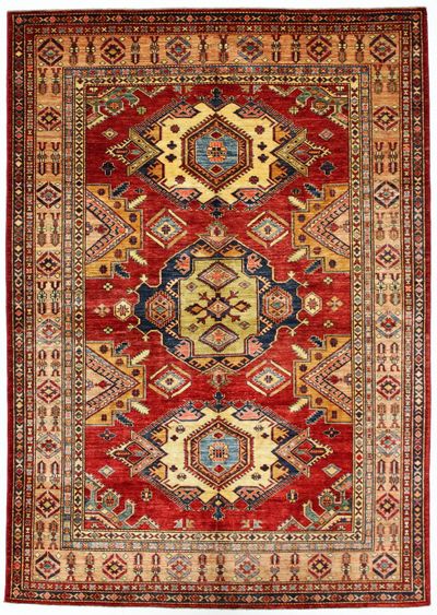 Red Kazak Rug #6764 • 5′11″ x 8′4″ • 100% Wool