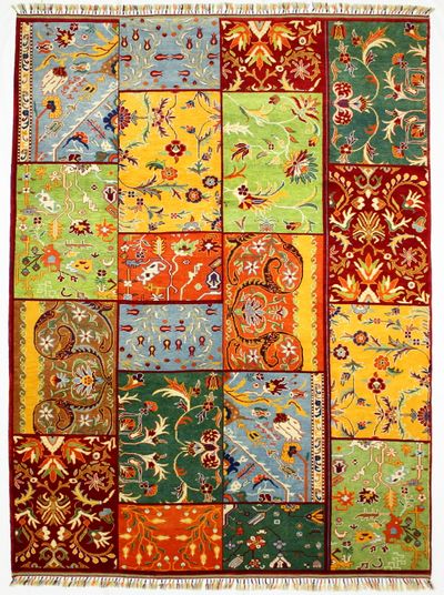 Multicolor Patchwork Rug #328 • 8′0″ x 10′7″ • 100% Wool