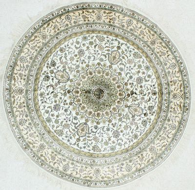 Ivory Spon Rug #1166 • 6′0″ x 6′0″ • Silk on Cotton