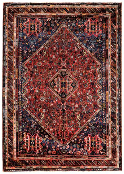 Blue Shiraz Rug #731 • 7′5″ x 9′11″ • 100% Wool