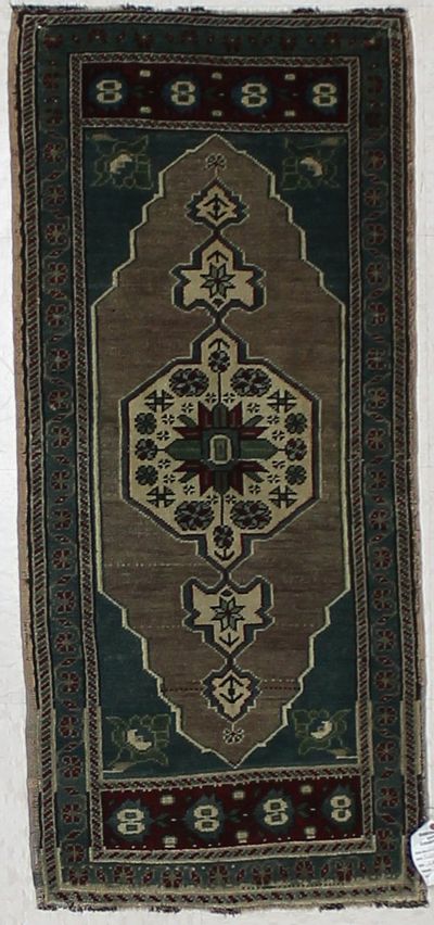 Light Blue Konya Rug #1979 • 1′10″ x 3′0″ • 100% Wool