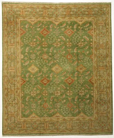 Green Ushak Rug #7621 • 8′0″ x 10′0″ • 100% Wool