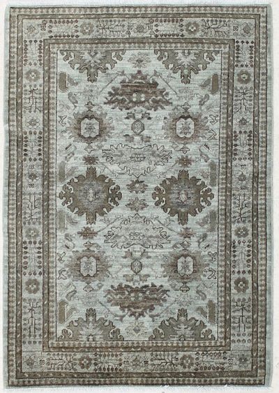 Gray Over Dyes Rug #7255 • 4′0″ x 5′10″ • Wool on Cotton