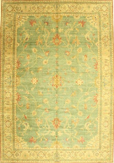 Green Karaman Rug #550 • 10′2″ x 14′6″ • 100% Wool