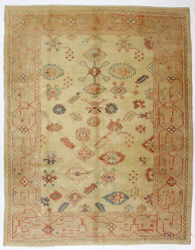 Ivory Ushak Rug #12 • 8′9″ x 11′2″ • 100% Wool
