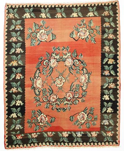 Red Kilim Rug #654 • 8′6″ x 10′4″ • 100% Wool