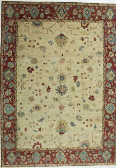 Ivory Sultanabad Rug #671 • 10′6″ x 14′8″ • 100% Wool