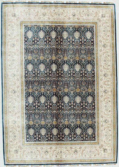 LT BLUE Cezaevi Rug #1149 • 5′7″ x 7′10″ • 100% Silk