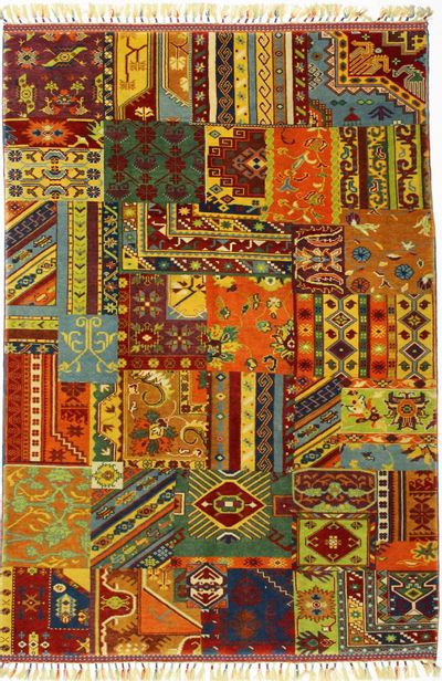 Multicolor Patchwork Rug #392 • 5′8″ x 8′2″ • 100% Wool