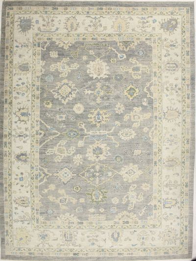 Gray Ushak Rug #7120 • 9′1″ x 12′2″ • 100% Wool