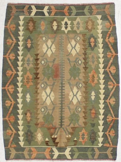 Olive Green Kayseri Rug #1622 • 2′11″ x 4′0″ • 100% Wool