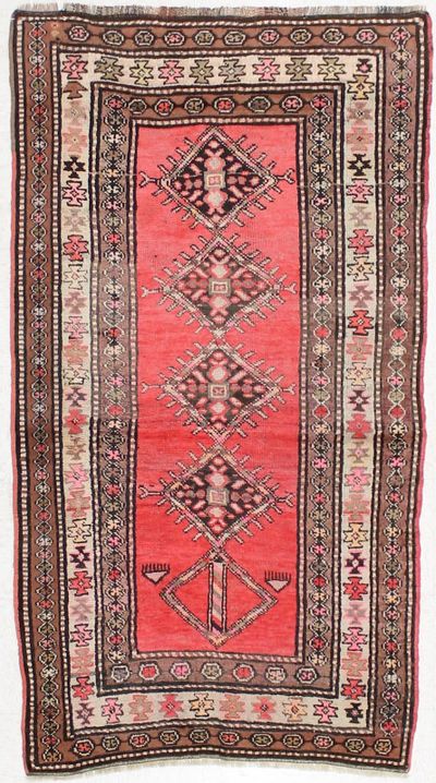 PINK Kazak Rug #898 • 4′1″ x 7′3″ • 100% Wool