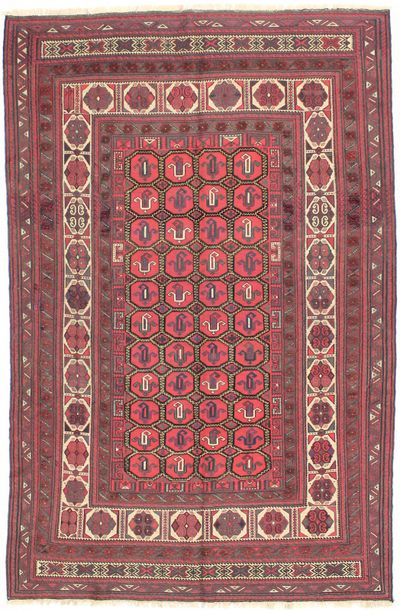 Red Beluch Rug #1718 • 6′2″ x 9′5″ • 100% Wool