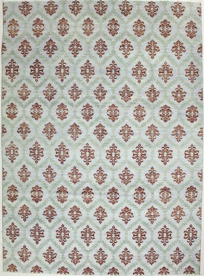 LT BLUE Contemporary Rug #7285 • 8′10″ x 12′2″ • Wool on Cotton