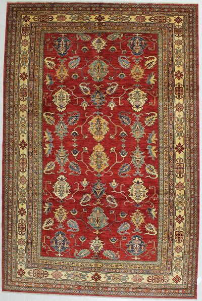 Red Kazak Rug #388 • 7′1″ x 10′8″ • 100% Wool