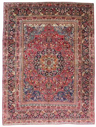 BURGUNDY Tabriz Rug #8735 • 8′6″ x 11′5″ • Wool on Cotton