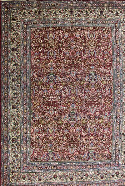 Red Tabriz Rug #1069 • 11′10″ x 15′9″ • Wool on Cotton