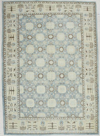 Light Blue Ariana Rug #1961 • 6′0″ x 8′6″ • 100% Wool