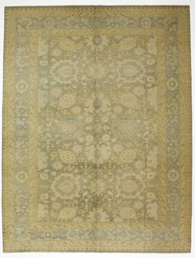 Ivory Ushak Rug #7109 • 8′8″ x 11′5″ • 100% Wool