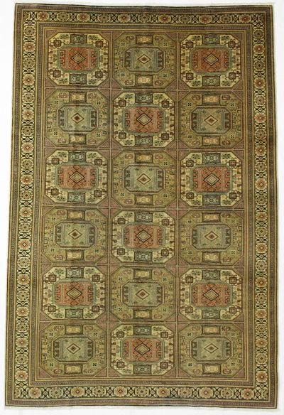 Olive Green Kayseri Rug #403 • 6′4″ x 9′5″ • Wool on Cotton