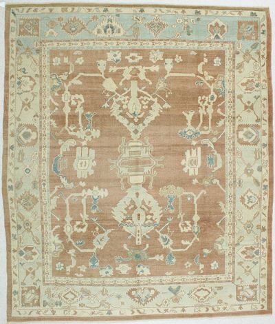 Rust Ushak Rug #24 • 9′2″ x 11′0″ • 100% Wool