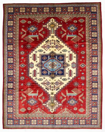 Red Kazak Rug #637 • 8′6″ x 10′8″ • 100% Wool