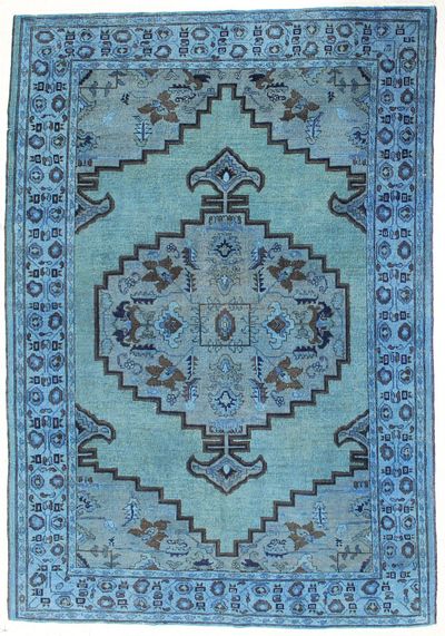 Blue Over Dyes Rug #7254 • 6′3″ x 9′2″ • Wool on Cotton