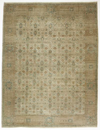 Gray FARYAB Rug #6909 • 9′0″ x 11′8″ • 100% Wool