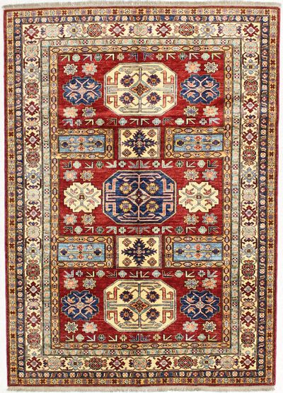 Red Kazak Rug #1715 • 5′8″ x 7′11″ • 100% Wool