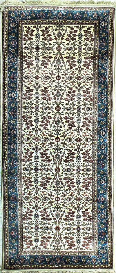 Ivory IMZALI Rug #341 • 2′7″ x 6′1″ • 100% Silk